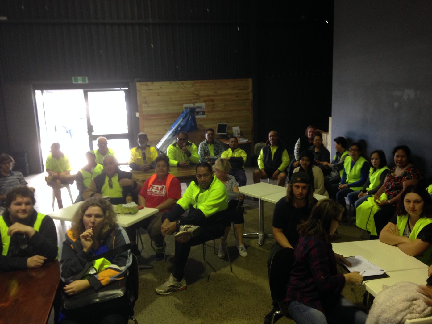 A large group of CitiSkills participants and staff gathered for a training session